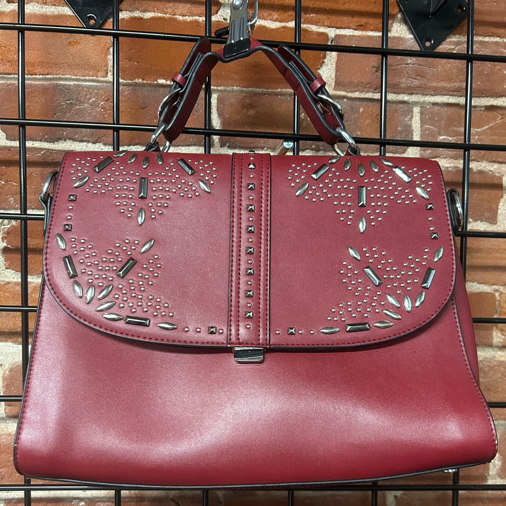 Chelsea 28 red purse with silver jewels.